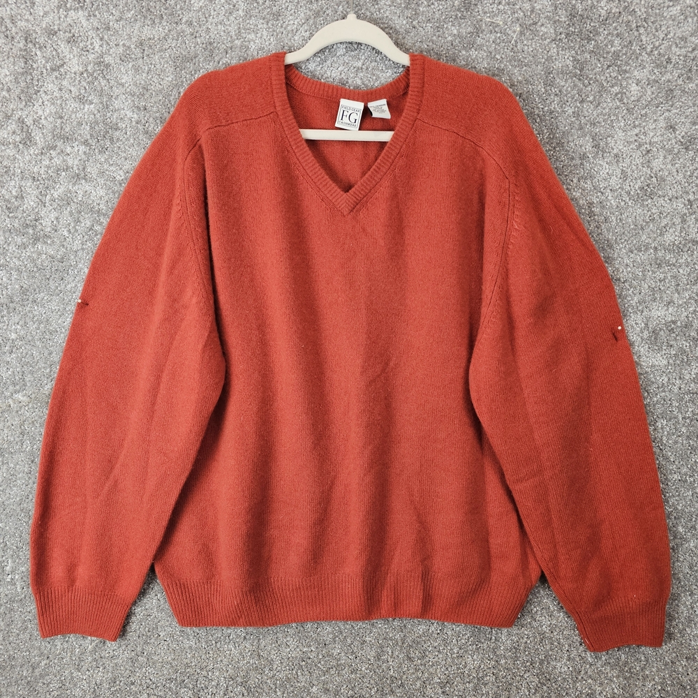 Classic V-Neck Sweater in Rich Red
